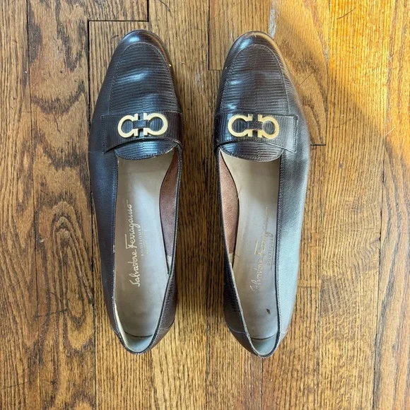 Salvatore Ferragamo Brown Leather Loafers 11.5 - Picture 2 of 4